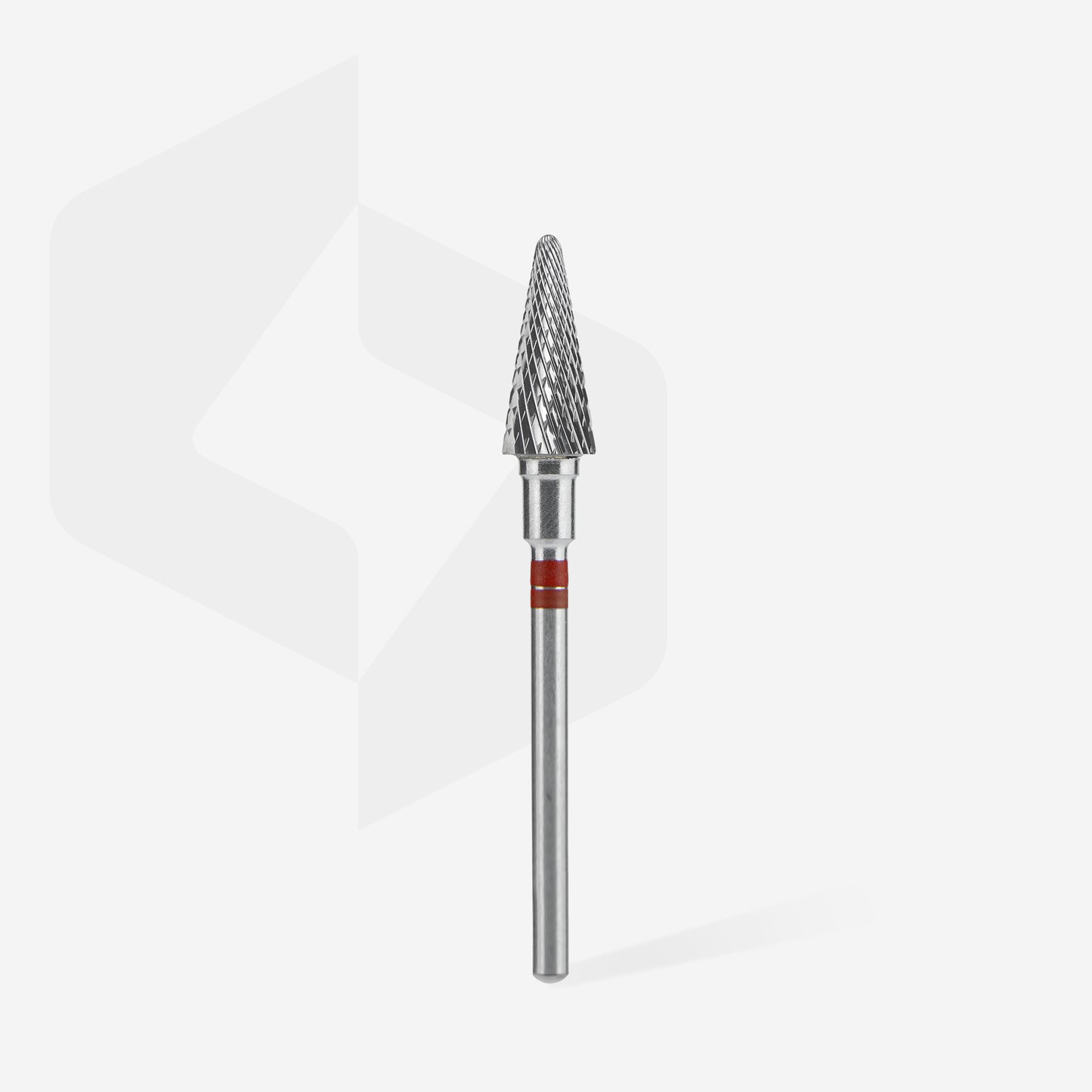 Carbide nail drill bit for left-handed users cone red STALEKS EXPERT head diameter 6 mm / working part 14 mm