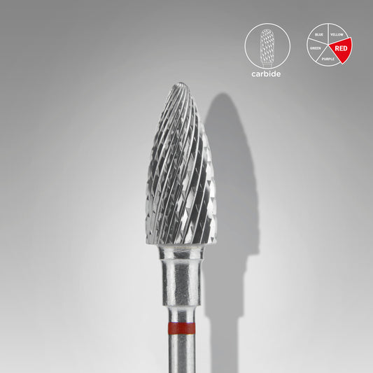 Hartmetall-Nagelbohrer Kiefernzapfen rot STALEKS EXPERT Kopfdurchmesser 6 mm / Arbeitsteil 14 mm