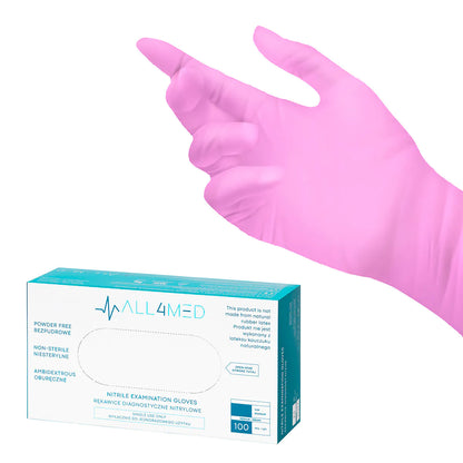Nitrilhandschuhe (Unsteril, Untersuchungshandschuhe), rosa S