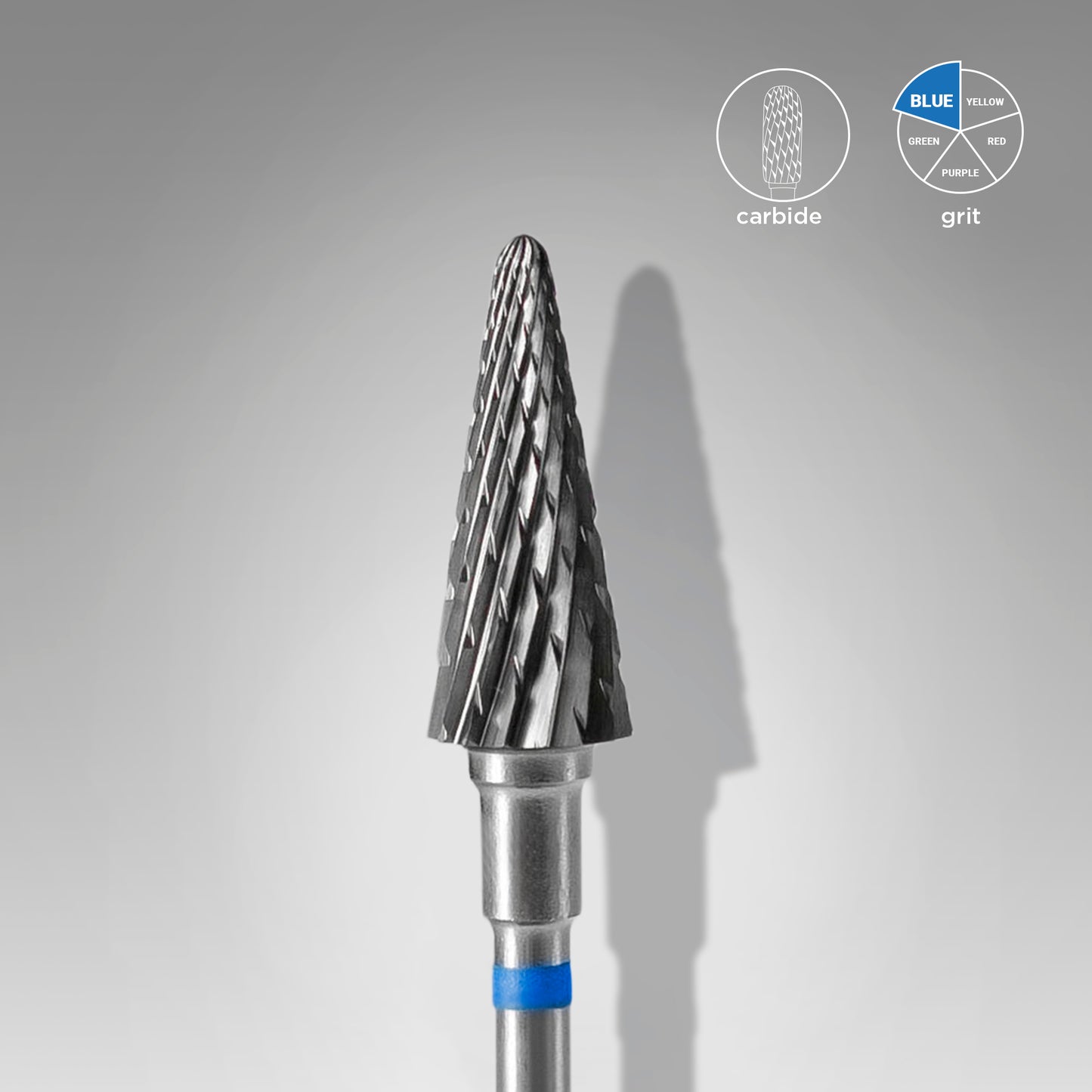 Hartmetall-Nagelbohrer Konus blau STALEKS EXPERT Kopfdurchmesser 6 mm / Arbeitsteil 14 mm