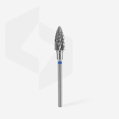 Carbide nail drill bit pine cone blue STALEKS EXPERT head diameter 6 mm / working part 14 mm