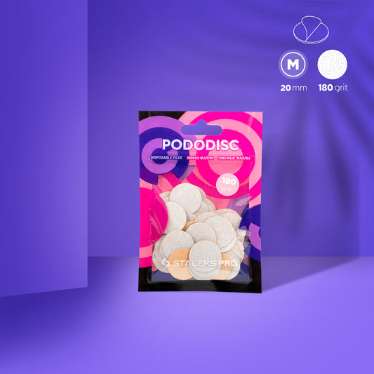 Weiße Einwegfeilen für die Pediküre Scheibe STALEKS PODODISC M EXPERT 180er Körnung (50 Stück)